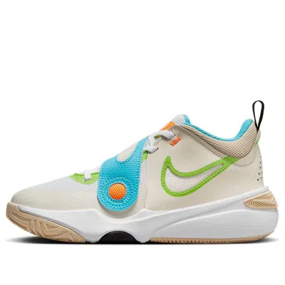 Nike (gs)  Team Hustle D 11 Basketball Shoes 'sanddrift Action Green' In Multi