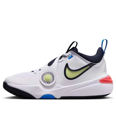 Nike (gs)  Team Hustle D 11 'white Lemon Twist Crimson Blue'