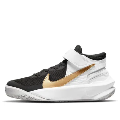 Nike (gs)  Team Hustle D10 Flyease 'black White Metallic Gold' In Multi