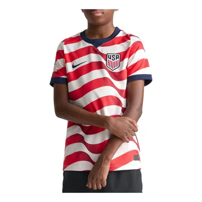 Nike (gs)  Usmnt 2026 Stadium Home Dri-fit Soccer Replica Jersey 'sail Midnight Navy' In Red