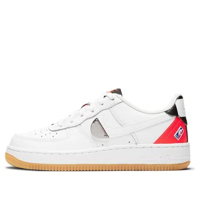 Nike (gs)  X Nba Air Force 1 Lv8 1 Ho20 'white Bright Crimson'