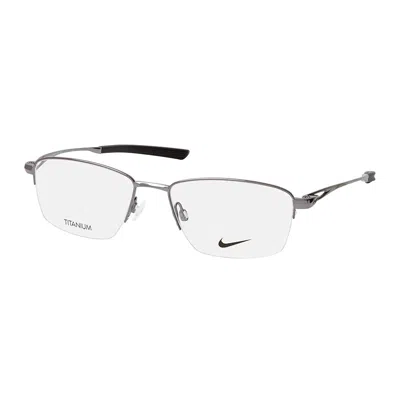 Nike Gunmetal Clear Demo Lenses Eyeglasses In Silver