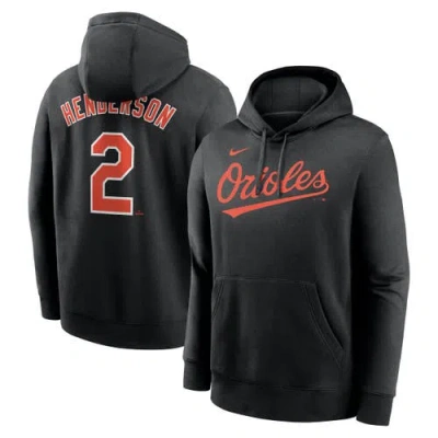 Nike Gunnar Henderson Black Baltimore Orioles Player Name & Number Club Fleece Pullover Hoodie