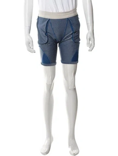 Pre-owned Nike Gyakusou Striped Athletic Shorts In Blue