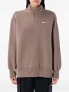 Nike Half-zip Fleece Sweatshirt In Brown