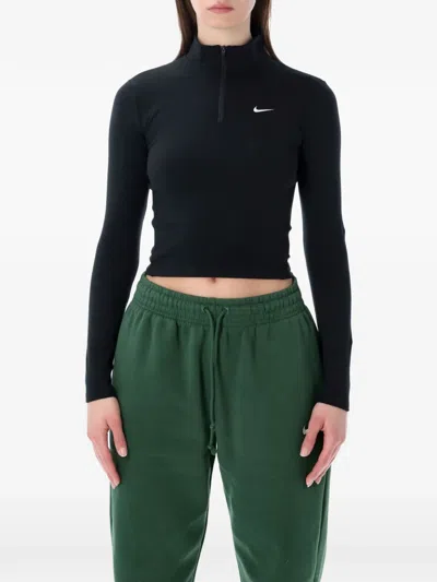 Nike Half-zip Long-sleeve Top In Black