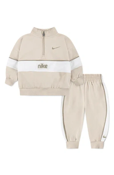 Nike Babies'  Half Zip Sweatshirt & Joggers Set In Sanddrift