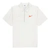 Nike Half Zipper Solid Color Short Sleeve Polo Shirt White