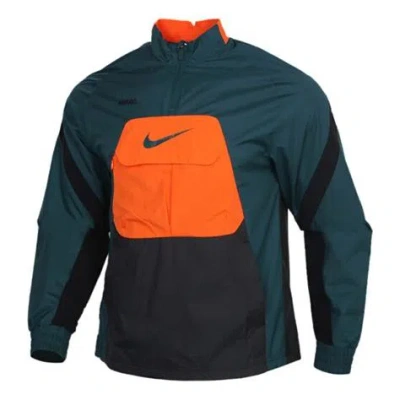 Nike Half Zipper Splicing Pullover Sports Jacket In Black