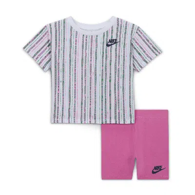 Nike Happy Camper Baby (12-24m) Bike Shorts Set In Pink