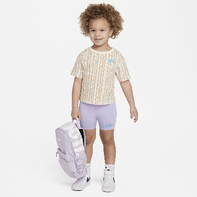 Nike Babies' Happy Camper Toddler Bike Shorts Set In Purple