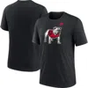Nike Men's Georgia Bulldogs Blitz Evergreen Legacy Primary Tri-blend T-shirt In Heather Black