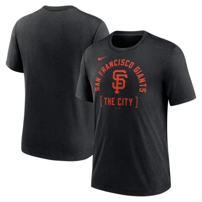 Nike Heather Black San Francisco Giants Swing Big Tri-blend T-shirt