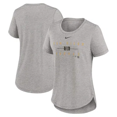 Nike San Diego Padres Knockout Team Stack  Women's Mlb T-shirt In Heather Charcoal