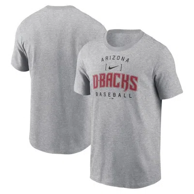Nike Heather Grey Arizona Diamondbacks Home Team Athletic Arch T-shirt In Grey
