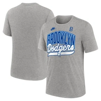 Nike Heather Gray Brooklyn Dodgers Cooperstown Collection Retro Tri-blend T-shirt