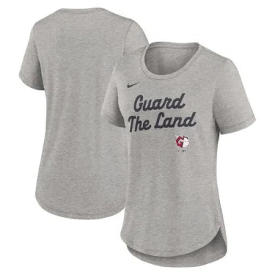 Nike Heather Gray Cleveland Guardians Script Tri-blend T-shirt