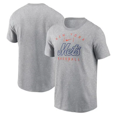 Nike Heather Grey New York Mets Home Team Athletic Arch T-shirt In Grey