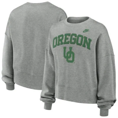 Nike Heather Gray Oregon Ducks Oversized Legacy Classic Pullover Sweatshirt