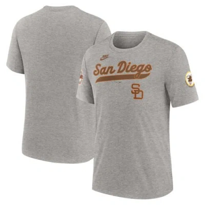 Nike Heather Gray San Diego Padres Cooperstown Collection Eras Tri-blend T-shirt