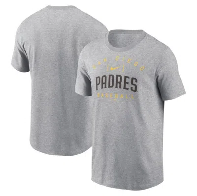 Nike Heather Grey San Diego Padres Home Team Athletic Arch T-shirt In Grey
