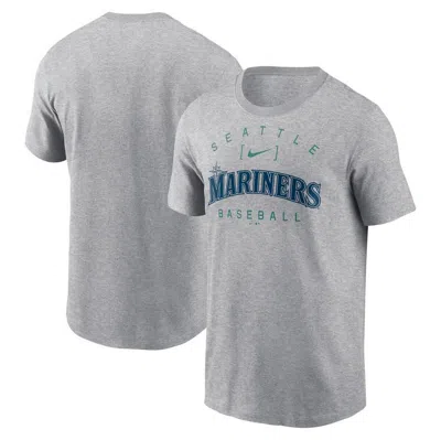 Nike Heather Grey Seattle Mariners Home Team Athletic Arch T-shirt In Grey