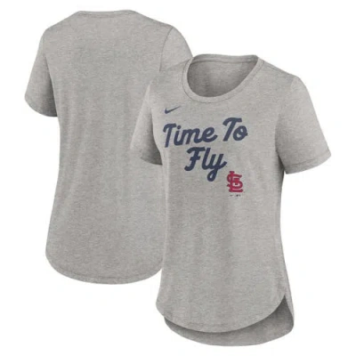 Nike Heather Gray St. Louis Cardinals Script Tri-blend T-shirt