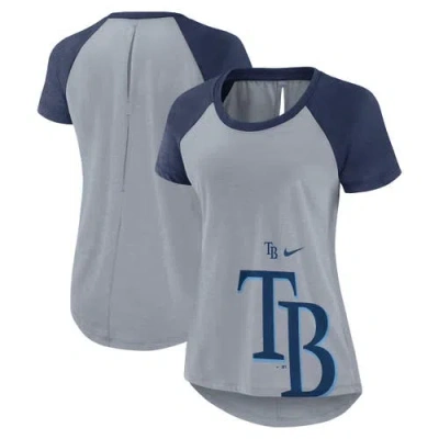 Nike Heather Gray Tampa Bay Rays Summer Breeze Raglan Fashion T-shirt