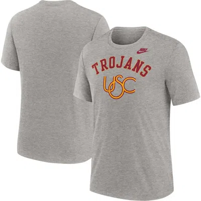 Nike Heather Gray Usc Trojans Legacy Arch Tri-blend T-shirt