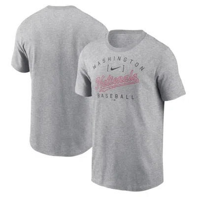 Nike Heather Gray Washington Nationals Home Team Athletic Arch T-shirt In Dght