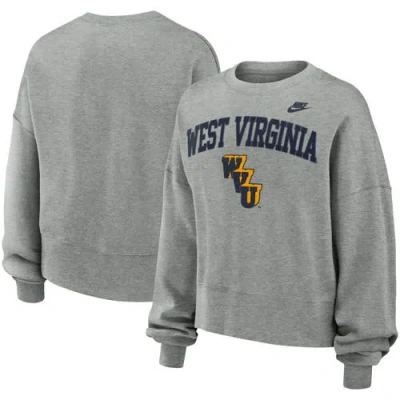 Nike Heather Grey West Virginia Mountaineers Oversized Legacy Classic Pullover Sweatshirt