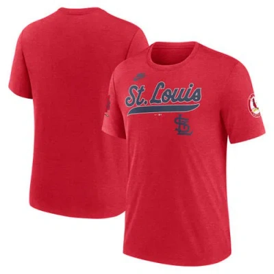 Nike Heather Red St. Louis Cardinals Cooperstown Collection Eras Tri-blend T-shirt