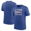 Nike Heather Royal Atlanta Braves Cooperstown Collection Local Stack Tri-blend T-shirt In Heather Royal
