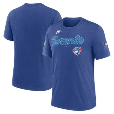 Nike Heather Royal Toronto Blue Jays Cooperstown Collection Eras Tri-blend T-shirt