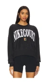 Nike Court Phoenix Fleece Over Oversized Heritage Sweatshirt Black/flat Pewter/white In Black