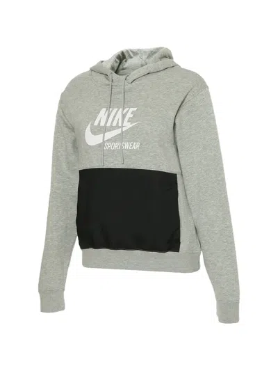 Nike Heritage Fleece Hoodie In Gray