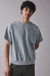 Nike Heritage Fleece Short Sleeve Raglan Sweatshirt In Smoke Grey, Men's At Urban Outfitters