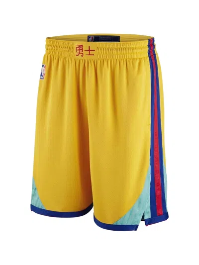 Nike Kids' Heritage Golden State Warriors Shorts In Yellow