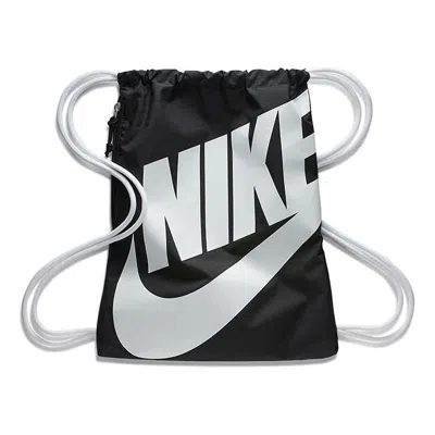 Nike Heritage Gym Sack Drawstring Backpack 'black White'