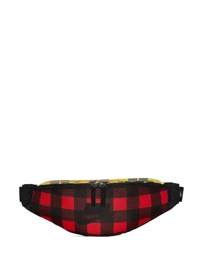 Nike Heritage Plaid Belt Bag In Red