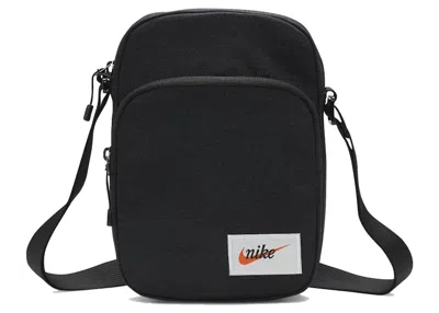 Pre-owned Nike Heritage Small Items Bag (4l) In Black/orange Blaze In Multi