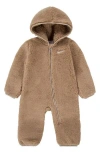 Nike Baby Boys Hooded Sherpa Coverall In Hemp