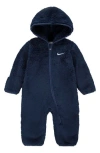 Nike Babies'  High Pile Fleece Convertible Footie In Midnight Navy