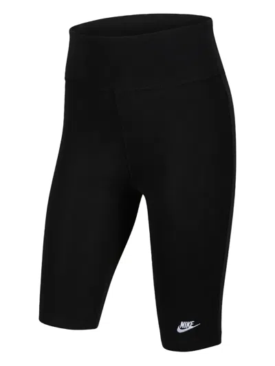 Nike Kids' High-rise Logo Shorts In Black