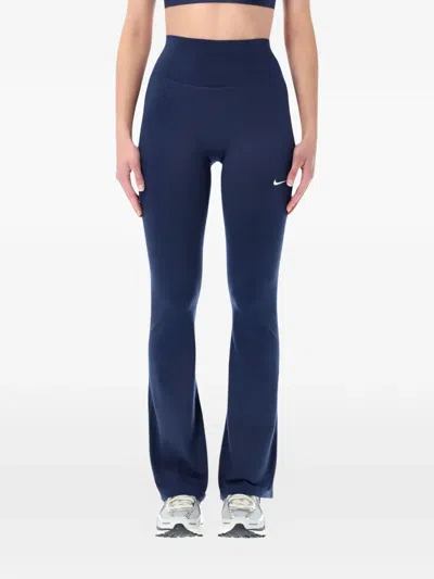 Nike High-waisted Logo-detail Leggings In Blue