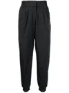 Nike High-waisted Tapered Trousers In 010 Black/black