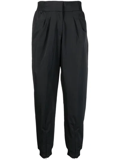 Nike High-waisted Tapered Trousers In 010 Black/black