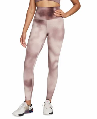 Nike High-rise Training Leggings In Smokey Mauve In Purple