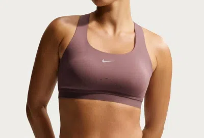 Nike High-support Lightly Lined Sports Bra In Tattoo/reflective Silver In Purple