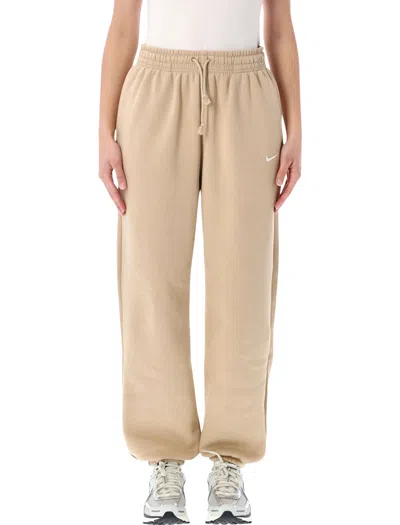 Nike High-waisted Oversized Fleece Sweatpants For Women In Linen